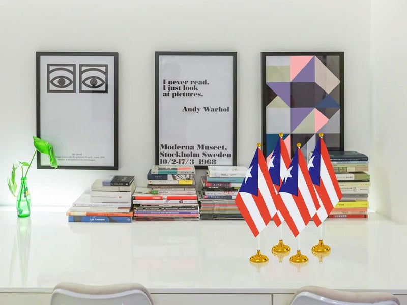 WXTWK 12 Pack Puerto Rico Flag Puerto Rican Desk Flag Small Mini Puerto Rican Table Flags With Stand Base,Home Office Festival Events Celebration Decorations - Image 5